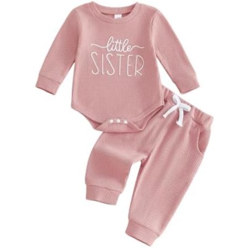 Tsultryofs Baby Girl Fall Clothes Newborn Infant Letter Embroidery Outfit