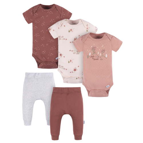 Gerber Baby Girl Bodysuits & Pants Outfit Set