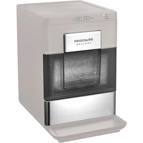 FRIGIDAIRE Gallery Countertop Crunchy Chewable Nugget Ice Maker, 33lbs per Day, Auto Self Cleaning, Grey