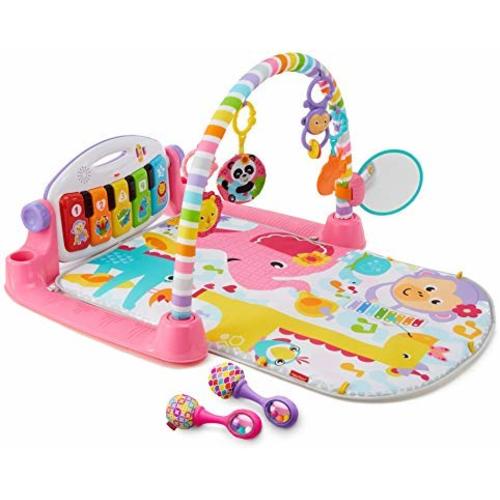 Fisher-Price Deluxe Kick 'n Play Piano Gym & Maracas Bundle, Pink [Amazon Exclusive] - Kick 'n Play Piano Gym & Maracas, Pink - Frustration-Free Packaging