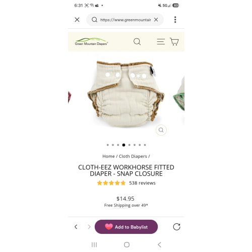 Cloth-eez Workhorse Fitted Diapers