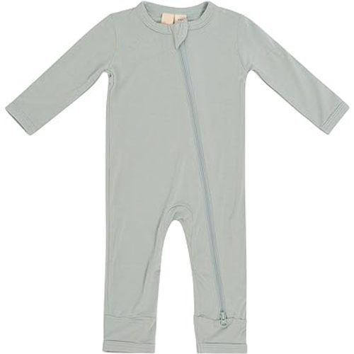 KYTE BABY Zippered Rompers, 97% Rayon made from Bamboo, 3% Spandex, - 3-6 Months - Sage