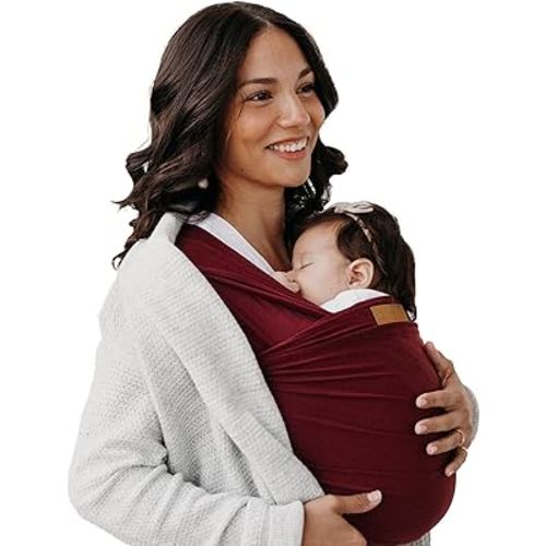 Tuck and Bundle Baby Wrap Carrier for Newborns, Infant Carrier for Babywearing, 8-35 lb Lightweight Soft Tencel Modal Baby Wraps, Baby Essentials, Best for Baby Shower, 0-18 Months Old - Merlot