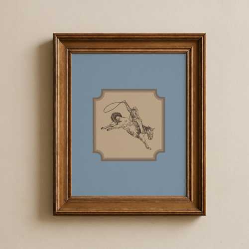 Vintage Cowboy Rodeo Print, Southwest Wall Art (Digital Download)