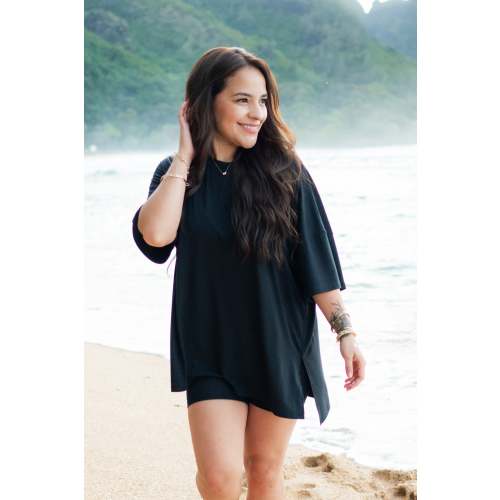 Women’s Biker Short and Shirt Set in Midnight | Kyte Baby