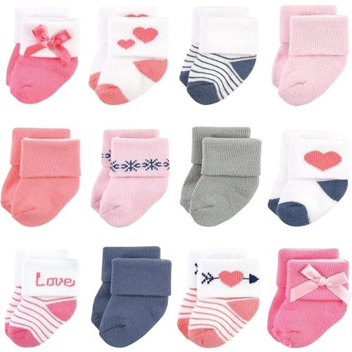 Hudson Baby baby-girls Cotton Rich Newborn and Terry Socks