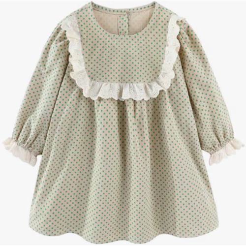 Amazon.com: Mud Kingdom Girls Drees Peter Pan Collar Ruffle Lace Collared Long Sleeve Dress 2-8 Years