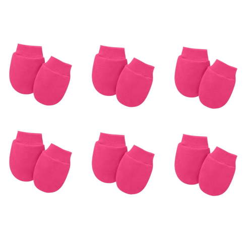 ZACPNCV 6 Pairs Baby Mittens Newborn No Scratch Mittens Newborn Cotton Wrist Gloves Infant Toddler Mittens for Baby Boys Girls Hot Pink 0-12 Months