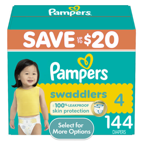 Pampers Swaddlers Diapers, Size S4, 144 Count (Select for More Options)