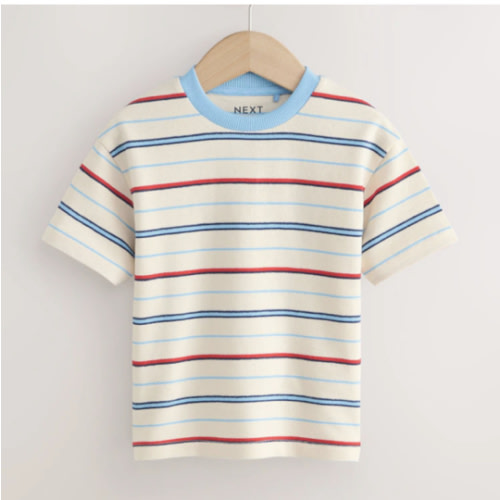 White/Red/Blue Short Sleeve Stripe T-Shirt (3mths-7yrs) (3mths-7yrs)