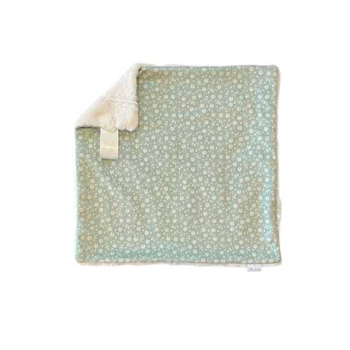 Personalized Minky Lovey: Sage Green Floral Baby Security Blanket