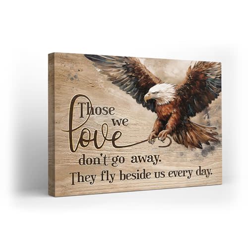 Kuphsod Vintage Bald Eagle Canvas Wall Art Farmhouse Bald Eagle Print Painting Motivational Quotes Picture Modern Artwork Decor For Living Room Kitchen Bathroom Framed Ready To Hang 12x16 Inch