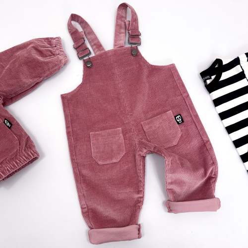 NOT SO BASIC DUSKY PINK CORD DUNGAREES – Skeletots