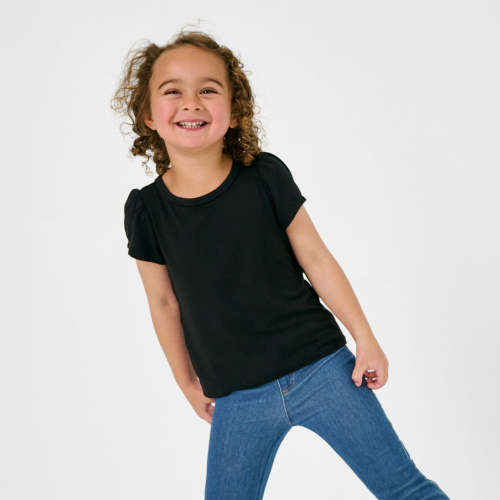 Black Puff Sleeve Tee - Little Sleepies