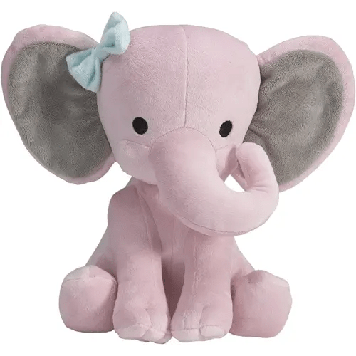 Bedtime Originals Twinkle Toes Pink Elephant Plush, Hazel, 1 Count (Pack of 1)