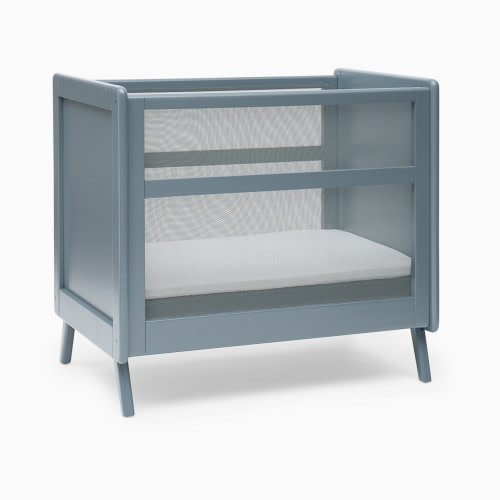 Halo 2-in-1 Breathable Mesh Convertible Mini Crib with Mattress - Slate Blue