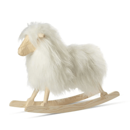 Long Wool Rocking Sheep in Off White, from Natures Collection
