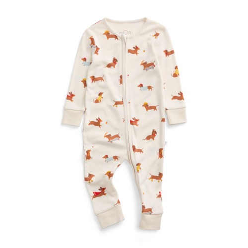 9-12M: Print Two Way Zip Up Romper