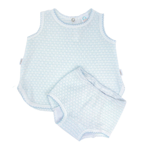 Paty Knit Pinstripe Sleeveless Diaper Set - PatyInc