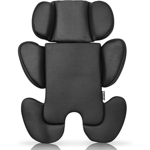 Innokids Infant Car Seat Insert, Baby Head Body Supports for Newborn, Soft and Padded, Detachable Head and Side Support for Carseats, Strollers, Swings (Black)