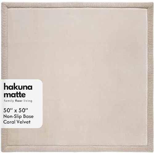 Hakuna Matte CloudSoft Play Mat - Beige 50" x 50" Super Soft