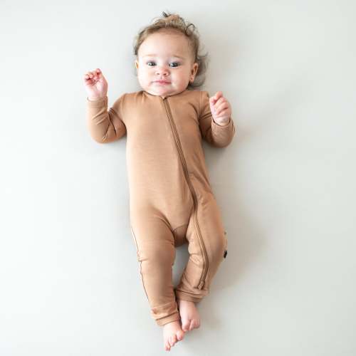 Zippered Romper in Latte