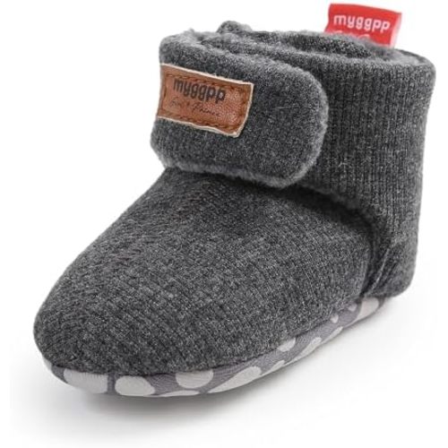 Unisex-Baby Fleece Booties Cozy Baby Bootie Socks Non Skid Gripper Bottom