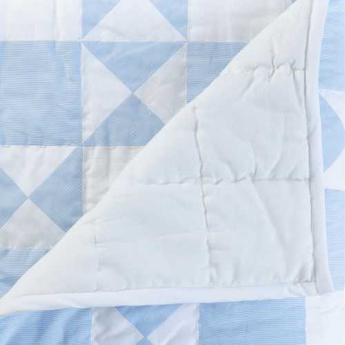 Handmade Patchwork Lap Quilt Quilt in Blue White