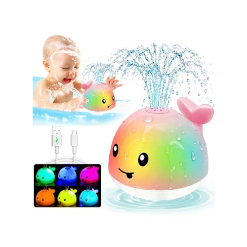 Bath Toys For 1 Year Old Girls, Pool Water Table Infant Baby Toy 6-12-18 Months, Whale Water Spray Toy, 1st Birthday Gifts For Girls,One 1 2 3 Year Old Boys Girls Gifts, Baby Toddler Shower Gifts