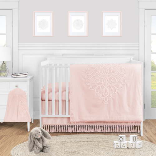 Sweet Jojo Designs Bohemian Blush Pink 4 Piece Crib Bedding Set