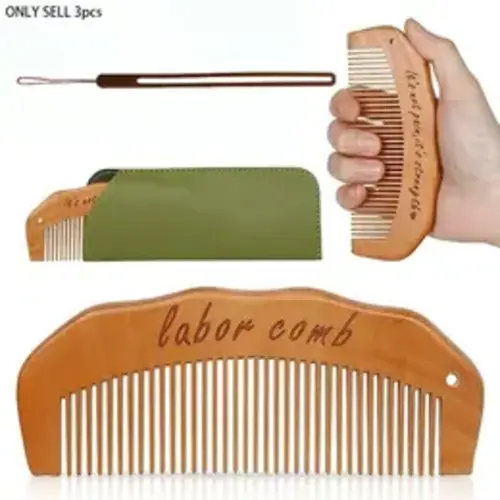 Wooden Birth Comb for Labor Gift Set, Essential Pregnancy Must-Have, Wave Comb for Expectant Mothers, Perfect Mom Gift, Hair Tool - TikTok Shop