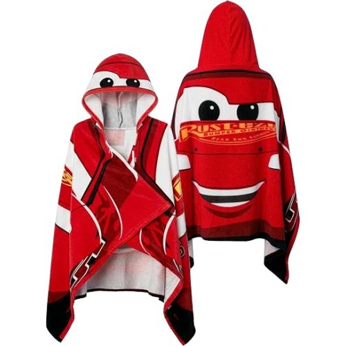 Disney Cars Boys Towel, Lightning McQueen Swimming Towels for Kids, Wearable Bath Towels, Wrap Beach Towel, Red One Size