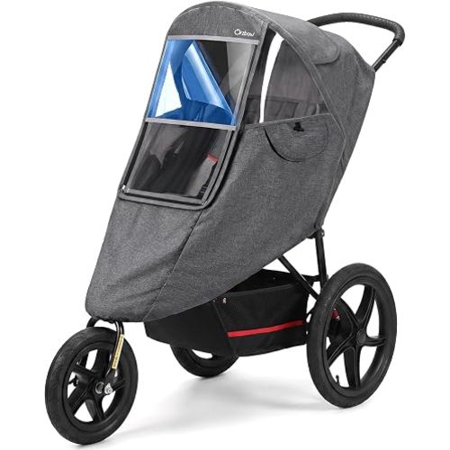 Universal Stroller Rain Cover, Thick & Durable, Sun Protection, Gray