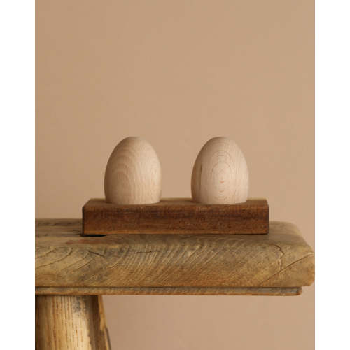 Wooden Egg Shakers with Stand