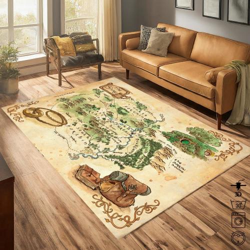 Shire Map, Lord Of The Rings Rug, Lotr Rug, Middle Earth Rug,Middle Earth Map, Decorative Rugs For Living Room, Rugs For Bedroom Aesthetic