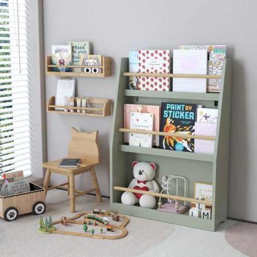 Whisen 3 Tier Kids Bookshelf, Kids Book Rack, Helps Keep Bedrooms, Playrooms, and Classrooms Organized