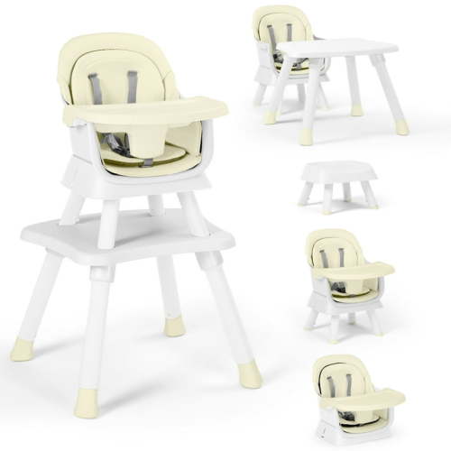 AILEEKISS 8 in 1 Baby High Chair, Toddler Dining Booster Seat for Eating, Beige
