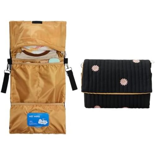 GOBABYMART Small Diaper Bag Tote, Maternity Baby Bag with Insulated Bottle Pockets & Stroller Straps, Diaper Bag for Moms