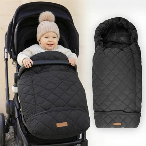 Warm and Cozy Winter Stroller Cover for Baby - Waterproof Bunting Bag with Soft Fleece Lining and Universal Fit for Strollers - Protective Footmuff Blanket for Ultimate Comfort in Wind, Rain & Snow