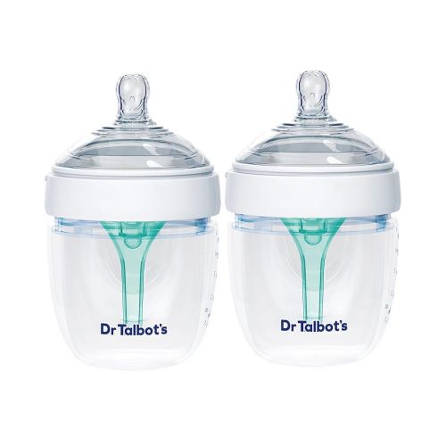 Dr. Talbot's Silicone Anti-Colic Bottles - (2-Pack) Self-Sterilizing Baby Bottles for Newborns - 5 oz - White
