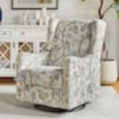 JAYDEN CREATION Bernd Floral Polyester Swivel Glider Recliner with Rocking RCHD0628-FLORAL