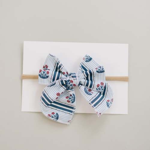 Block Print Hair Bow – Mebie Baby