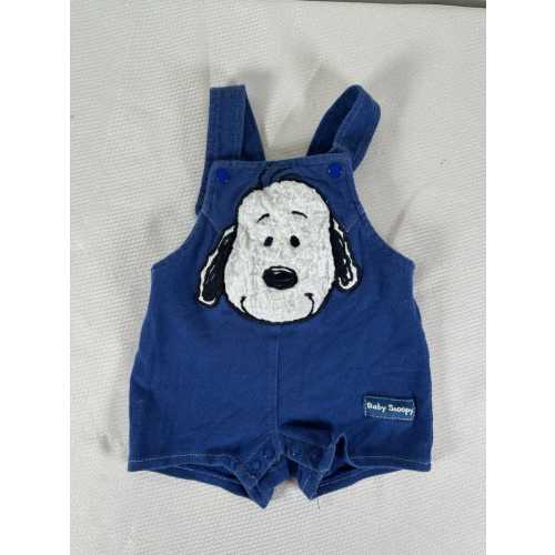 Vintage Baby Snoopy One Piece 0/3 Months Blue Overalls Blue Peanuts Embroidered, Vintage Baby Overalls, Vintage Snoopy Overalls