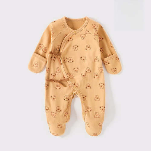 100% Cotton Footed Onesie with Mittens - Koala – Organic Cotton Clubs
