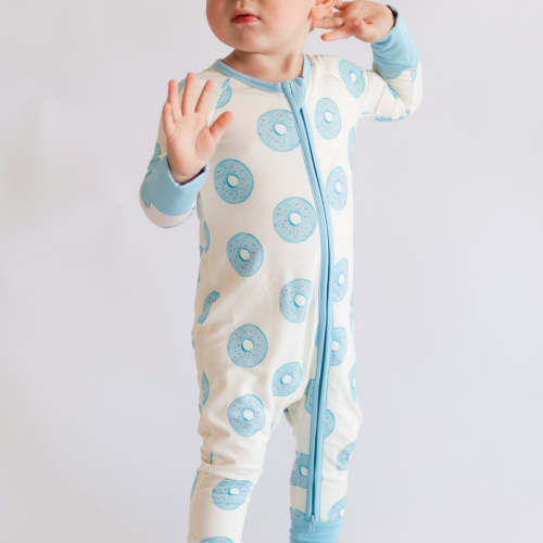Infant Romper in Blue Donuts