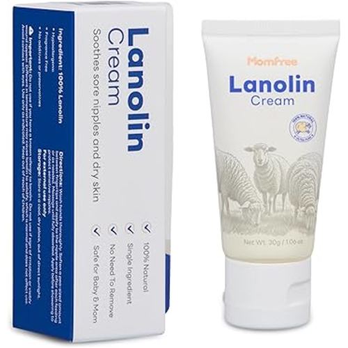Nipple Cream Safe for Breastfeeding: Lanolin Nipples Balm 100% Natural | Sore Nipple Relief & Cracked | Soothing Protection for Nursing Moms - 30g/1.06oz