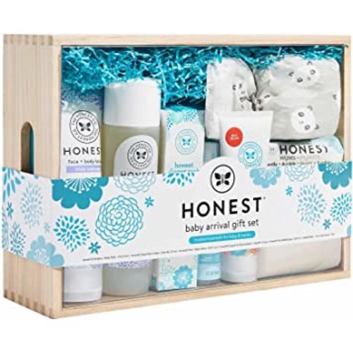 The Honest Company Baby Arrival Gift Set | Newborn Essentials Welcome Box | Diapers, Wipes, Personal Care, Diaper Rash Cream