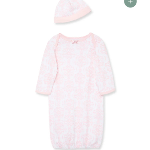 Damask Scroll Sleeper Gown And Hat