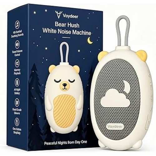 Vaydeer Baby Sound Machine for Sleep, White Noise Machine with 115 Sounds & 4 Modes, for New Moms & Newborns, Baby Sleep Soother, 54 dB Safe,Gift for Mom, Nursery Essentials
