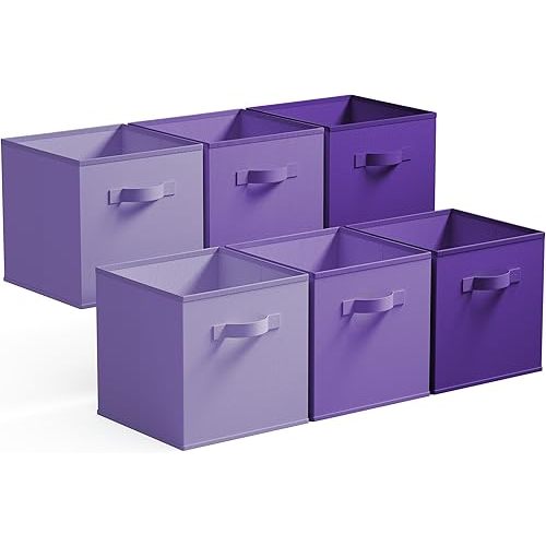 GRANNY SAYS Cube Storage Bins, 11 Inch Cube Storage Organizer, Fabric Storage Bins, Storage Cubes for Shelves, Closet, Purple Gradient, 6-Pack